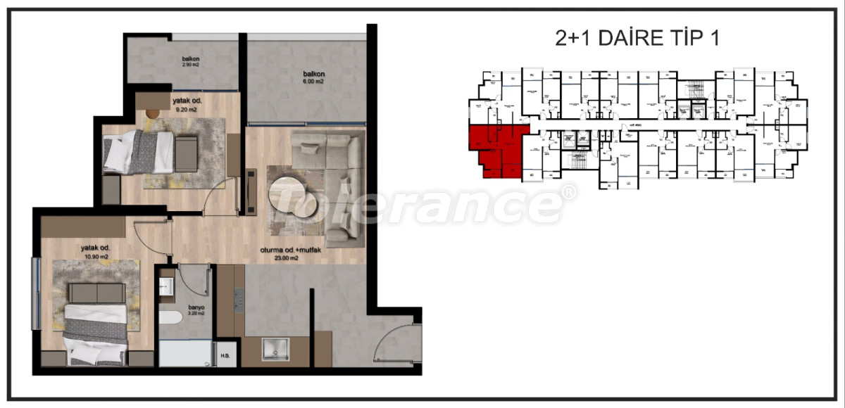 Apartment from the developer in Mezitli, Mersin with installment - buy realty in Turkey - 66602
