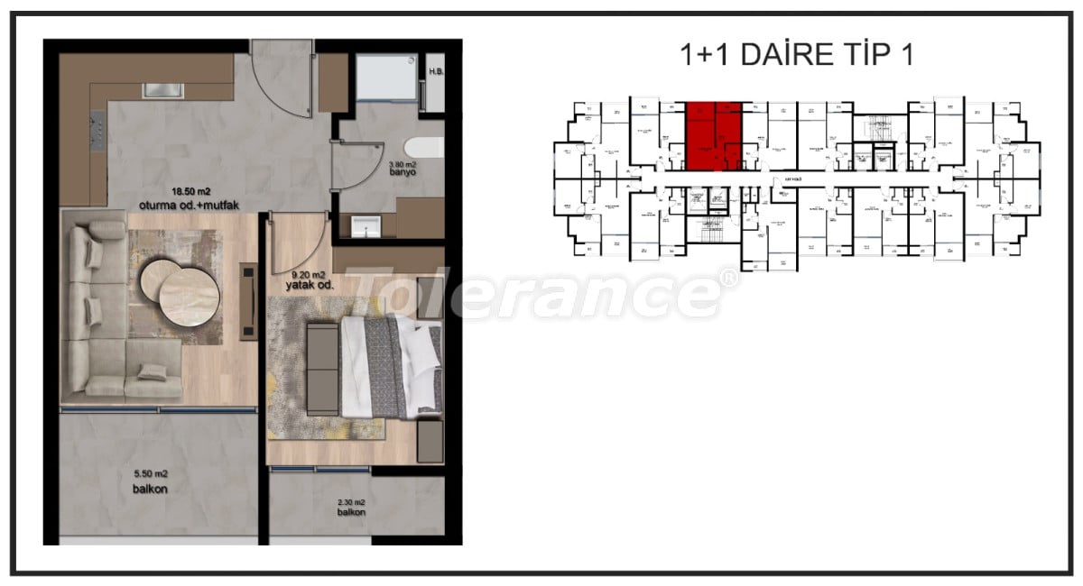 Apartment from the developer in Mezitli, Mersin with installment - buy realty in Turkey - 66603