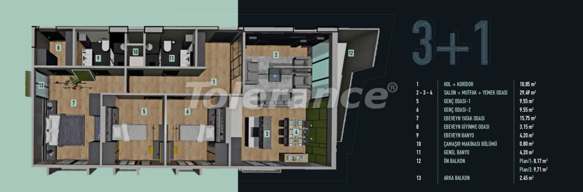 Apartment vom entwickler in Mezitli, Mersin - immobilien in der Türkei kaufen - 69813