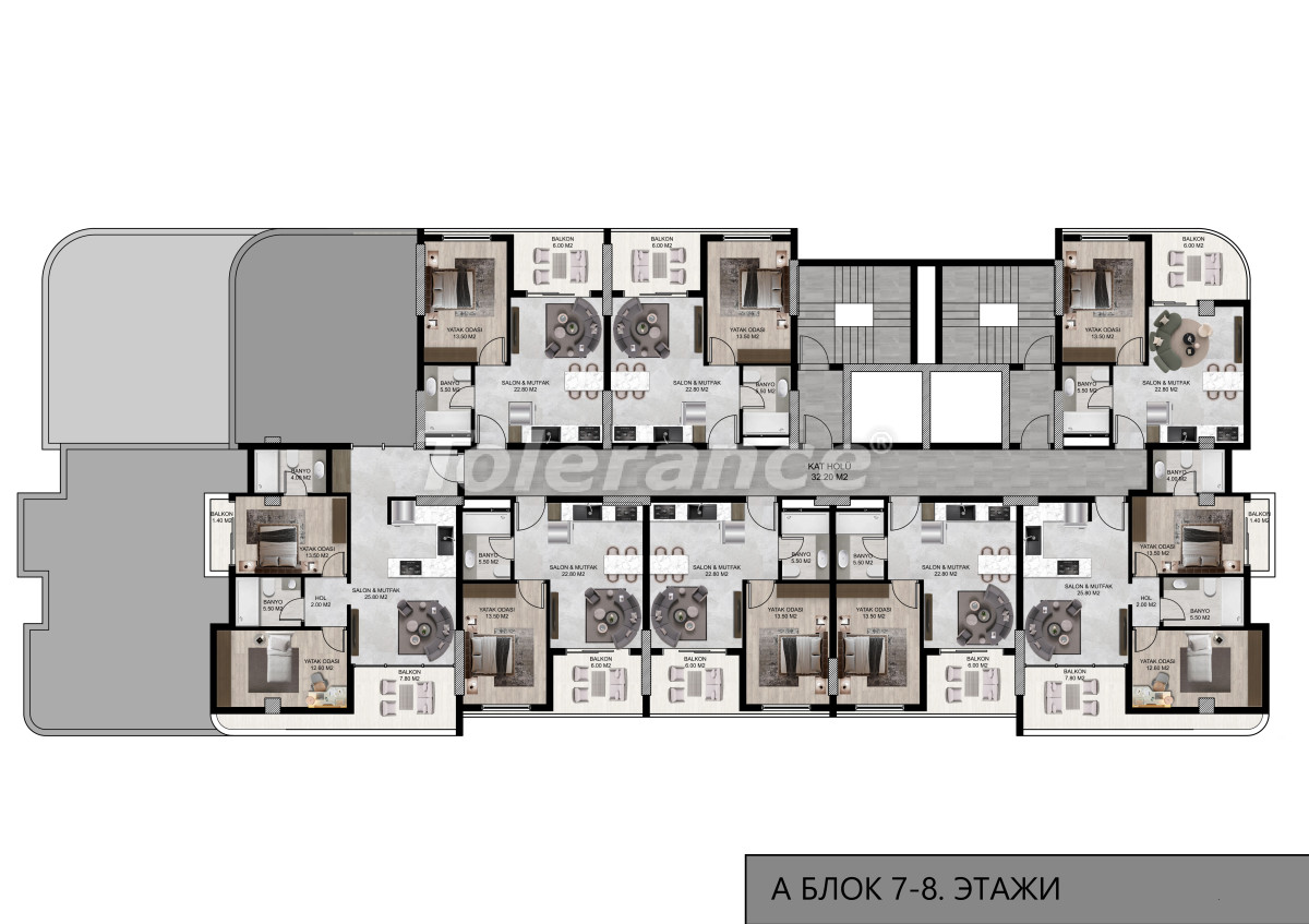 Apartment vom entwickler in Mezitli, Mersin pool ratenzahlung - immobilien in der Türkei kaufen - 82363