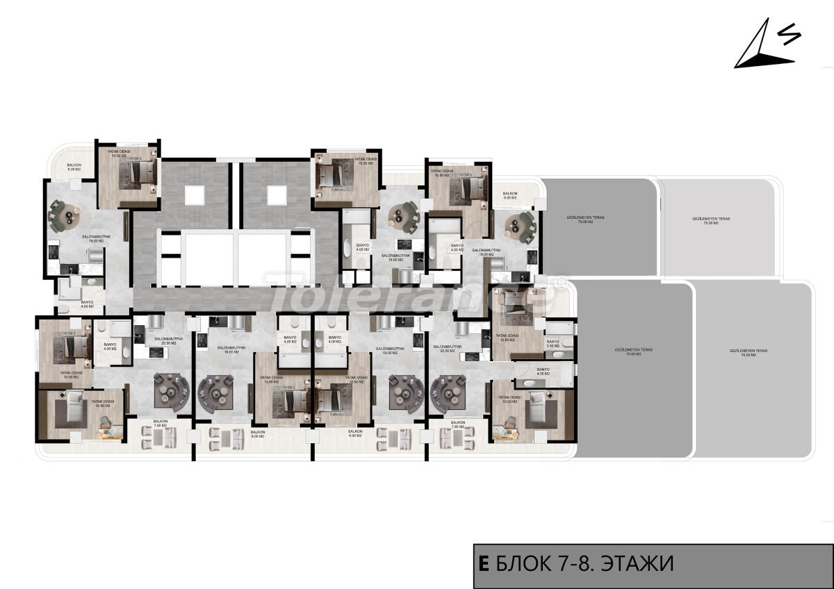 آپارتمان از سازنده که در مزیتلی, مرسین استخر اقساط - خرید ملک در ترکیه - 82389