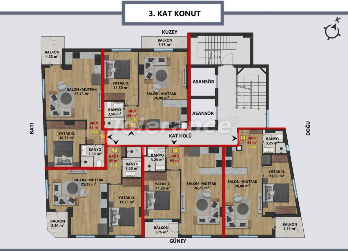 Apartment vom entwickler in Muratpaşa, Antalya ratenzahlung - immobilien in der Türkei kaufen - 104619