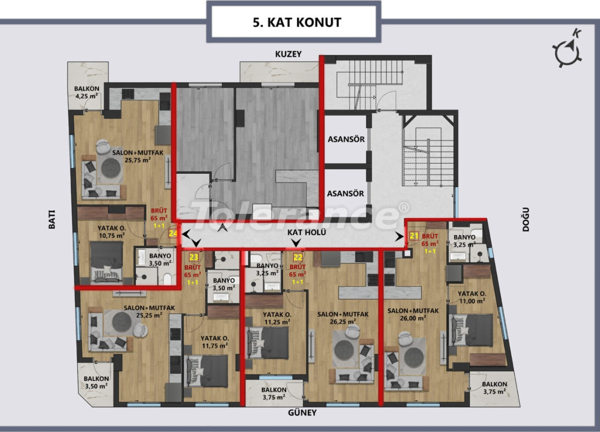 Apartment vom entwickler in Muratpaşa, Antalya ratenzahlung - immobilien in der Türkei kaufen - 104621