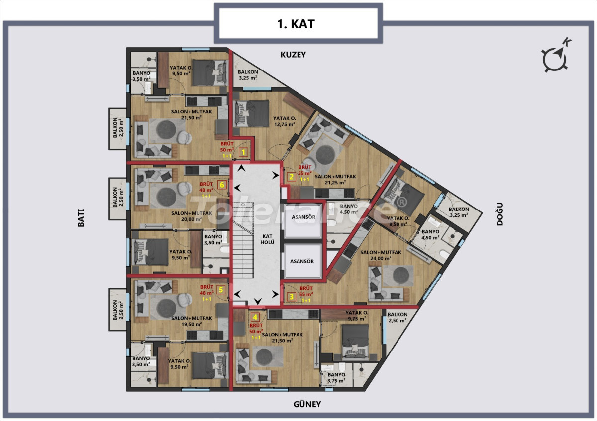 Apartment vom entwickler in Muratpaşa, Antalya ratenzahlung - immobilien in der Türkei kaufen - 105565