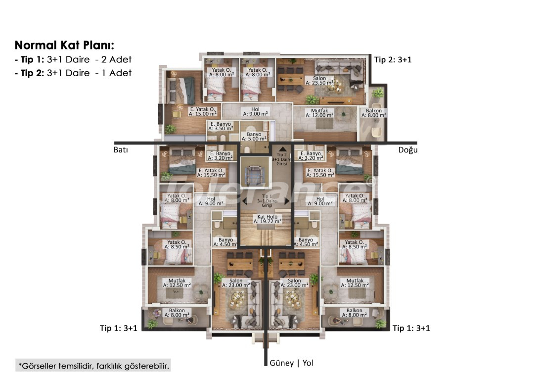 Appartement van de ontwikkelaar in Muratpaşa, Antalya afbetaling - onroerend goed kopen in Turkije - 107465