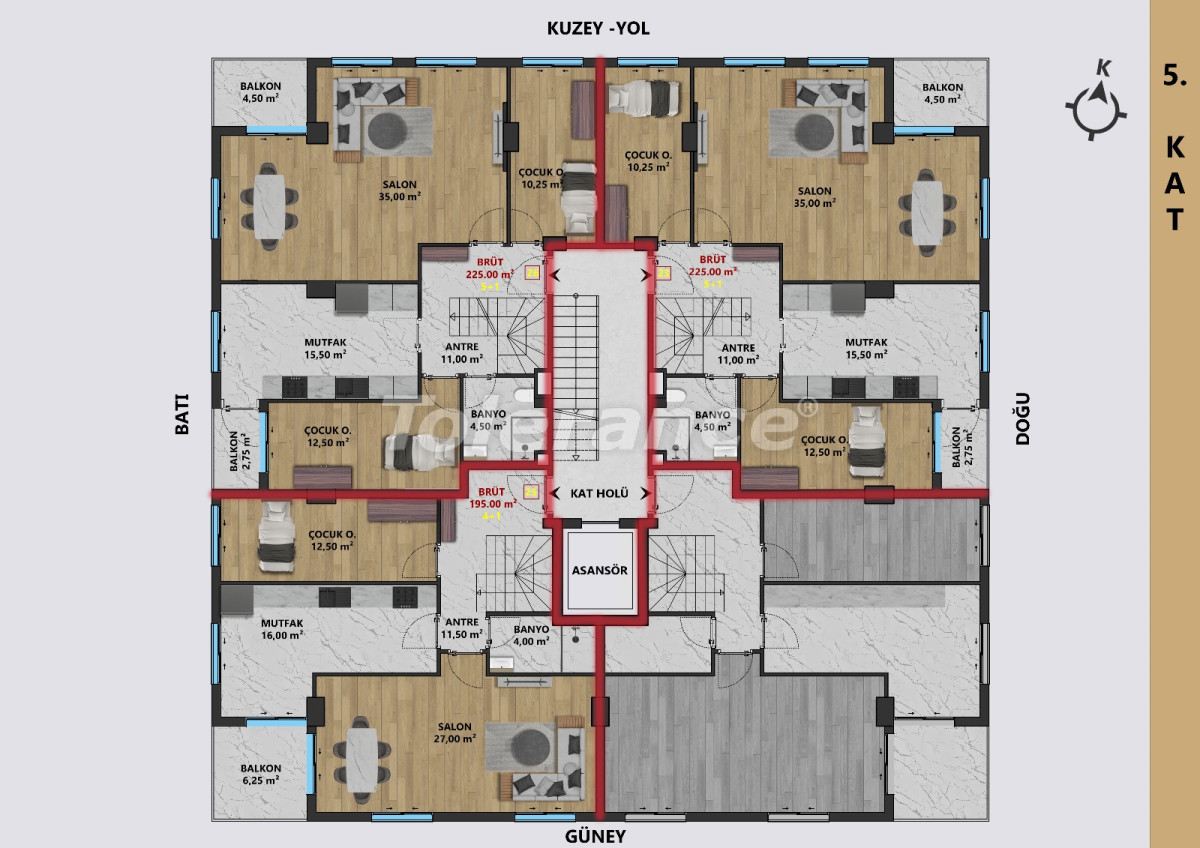 Appartement van de ontwikkelaar in Muratpaşa, Antalya afbetaling - onroerend goed kopen in Turkije - 109329