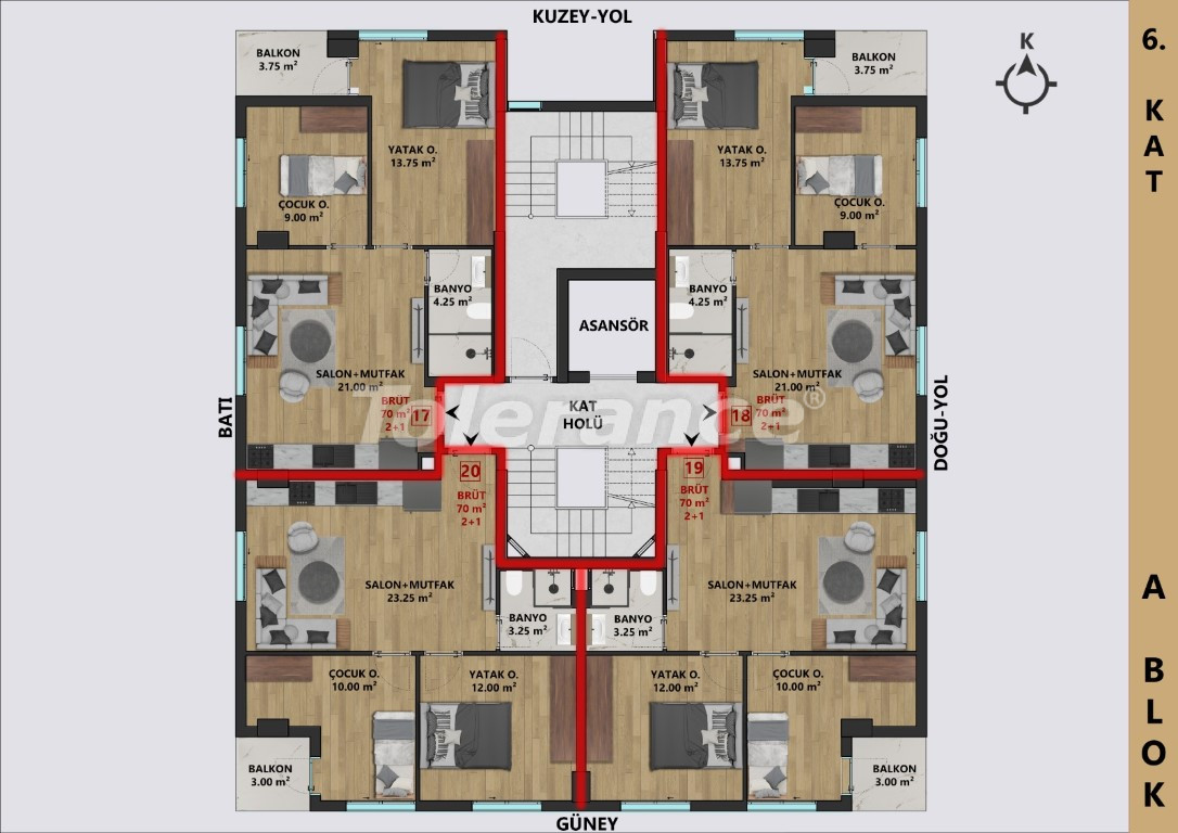 Appartement van de ontwikkelaar in Muratpaşa, Antalya afbetaling - onroerend goed kopen in Turkije - 110073