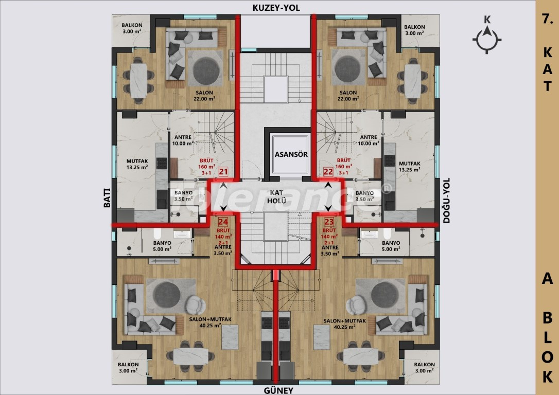 Apartment vom entwickler in Muratpaşa, Antalya ratenzahlung - immobilien in der Türkei kaufen - 110075