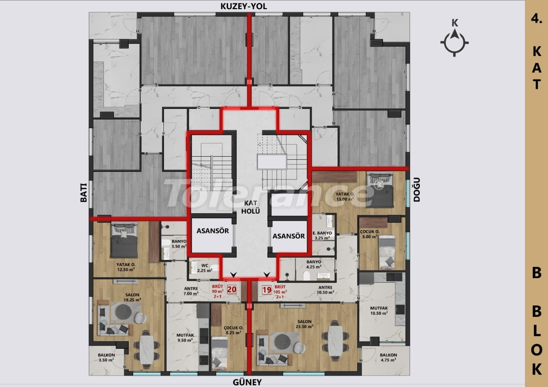 Appartement van de ontwikkelaar in Muratpaşa, Antalya afbetaling - onroerend goed kopen in Turkije - 110080