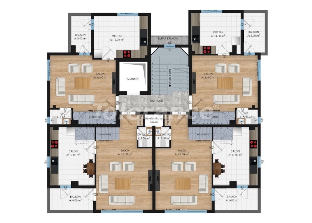 Appartement van de ontwikkelaar in Muratpaşa, Antalya zwembad afbetaling - onroerend goed kopen in Turkije - 110196