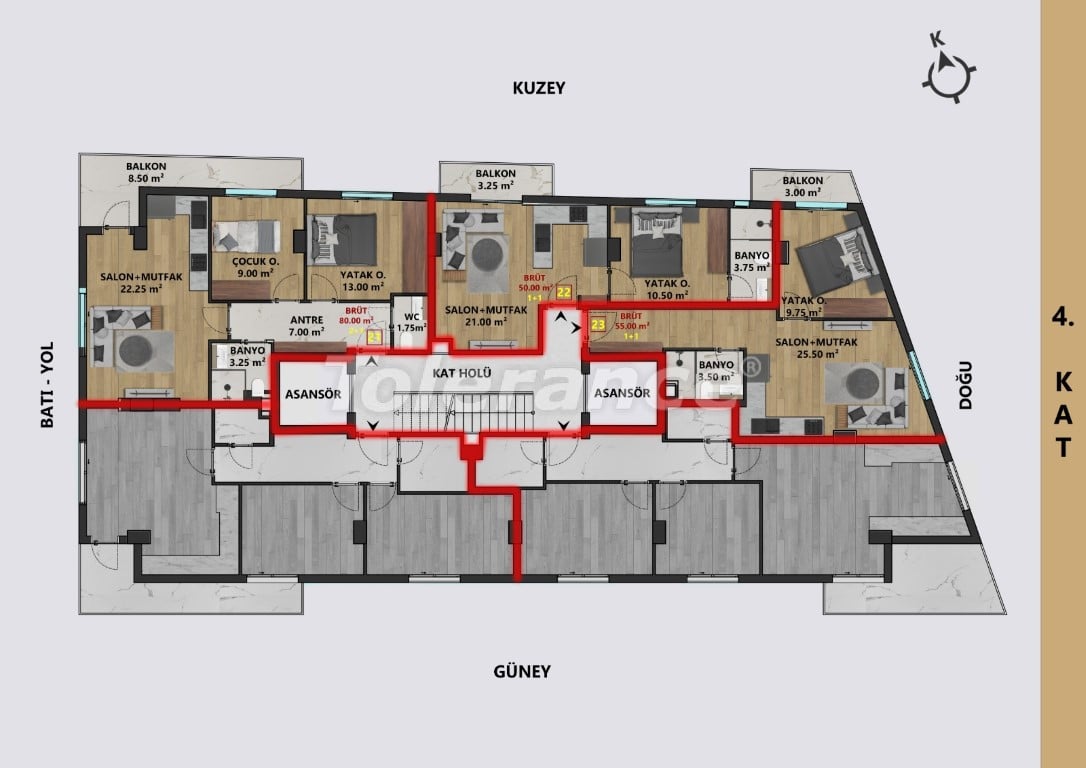 Apartment vom entwickler in Muratpaşa, Antalya ratenzahlung - immobilien in der Türkei kaufen - 114130