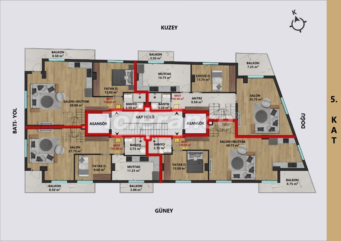 Apartment vom entwickler in Muratpaşa, Antalya ratenzahlung - immobilien in der Türkei kaufen - 114132