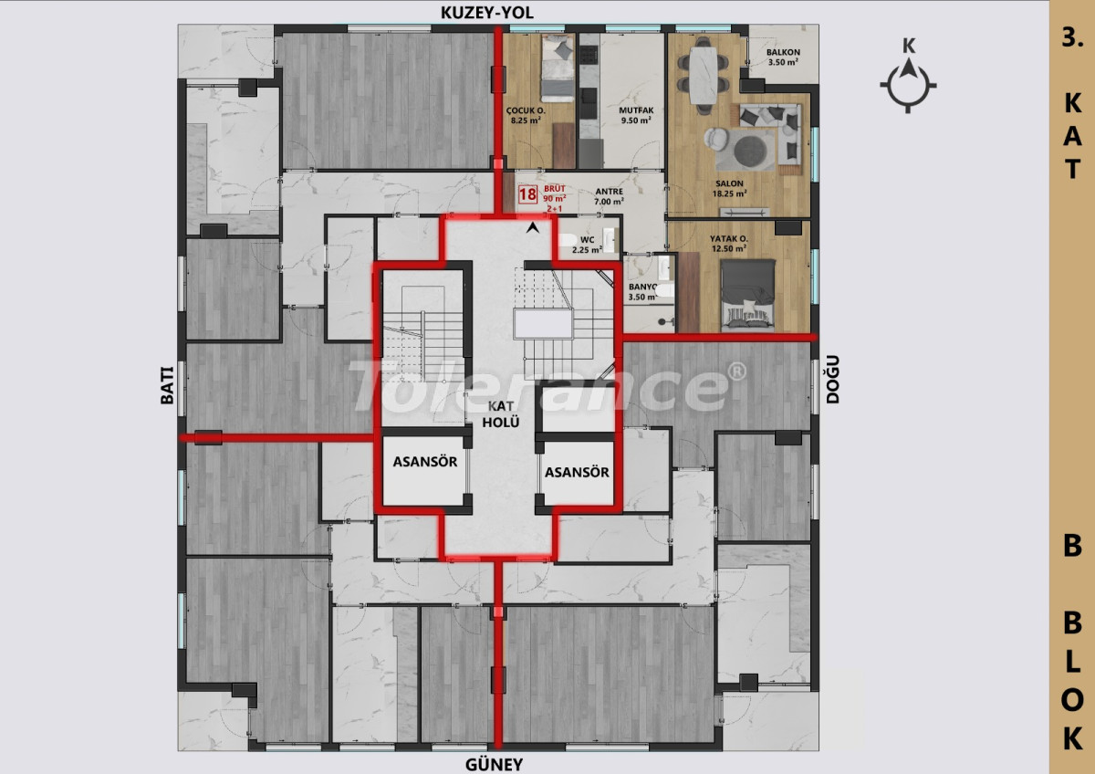 Appartement van de ontwikkelaar in Muratpaşa, Antalya afbetaling - onroerend goed kopen in Turkije - 115736