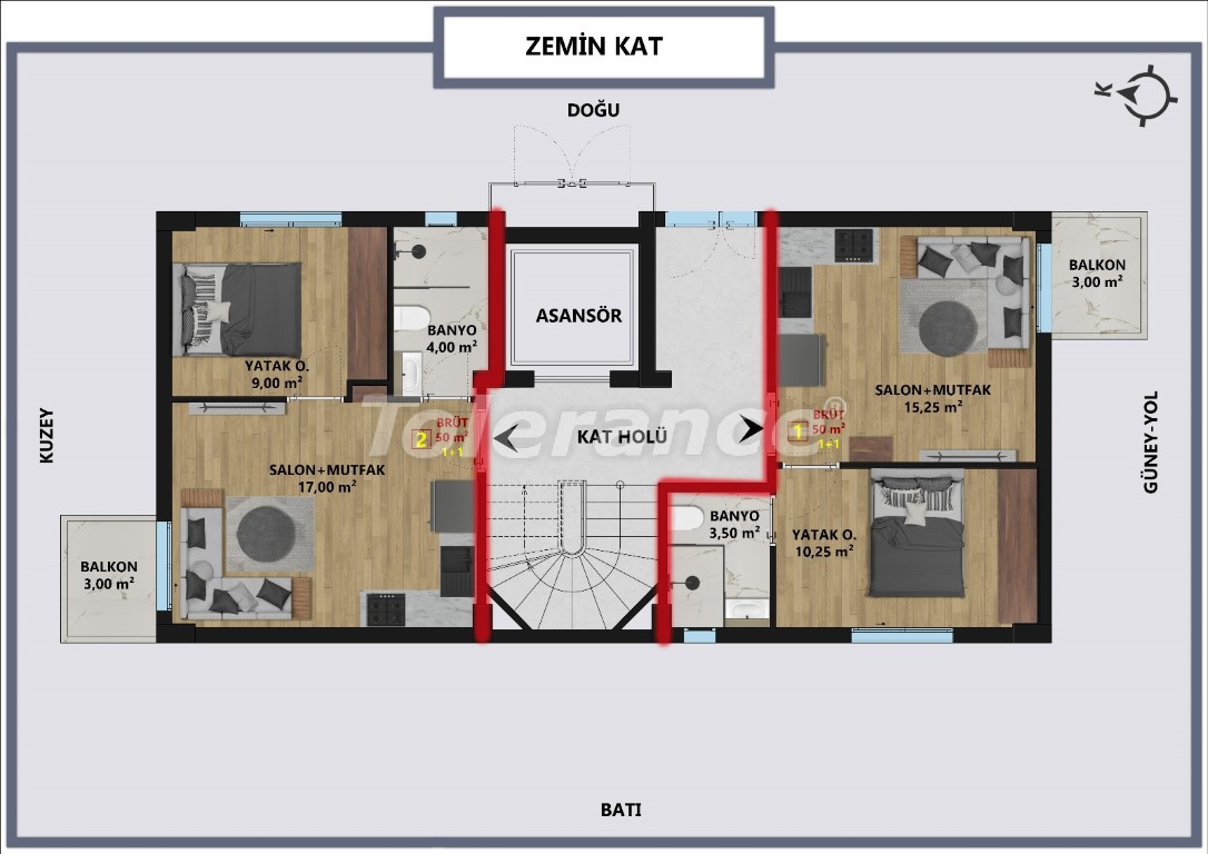 Appartement van de ontwikkelaar in Muratpaşa, Antalya - onroerend goed kopen in Turkije - 116575