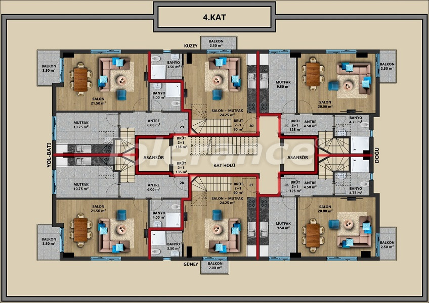 Apartment in Muratpaşa, Antalya - buy realty in Turkey - 124524