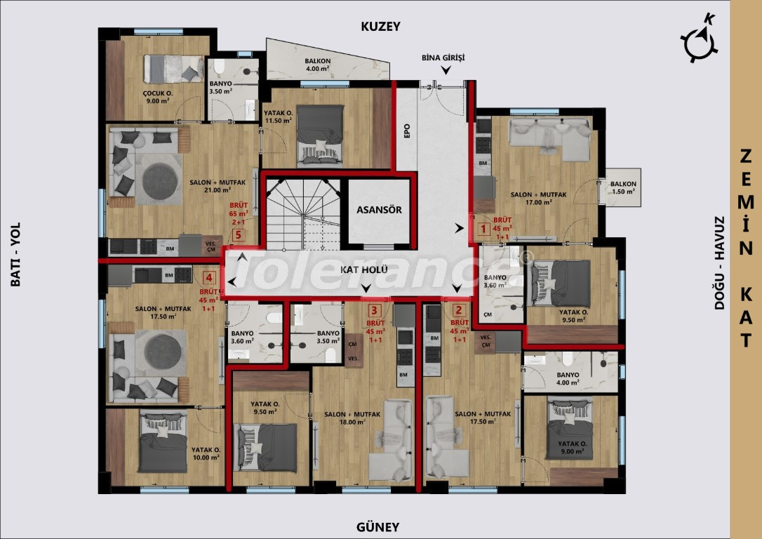 Apartment vom entwickler in Muratpaşa, Antalya pool ratenzahlung - immobilien in der Türkei kaufen - 126152