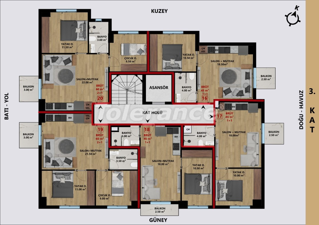 Apartment vom entwickler in Muratpaşa, Antalya pool ratenzahlung - immobilien in der Türkei kaufen - 126157