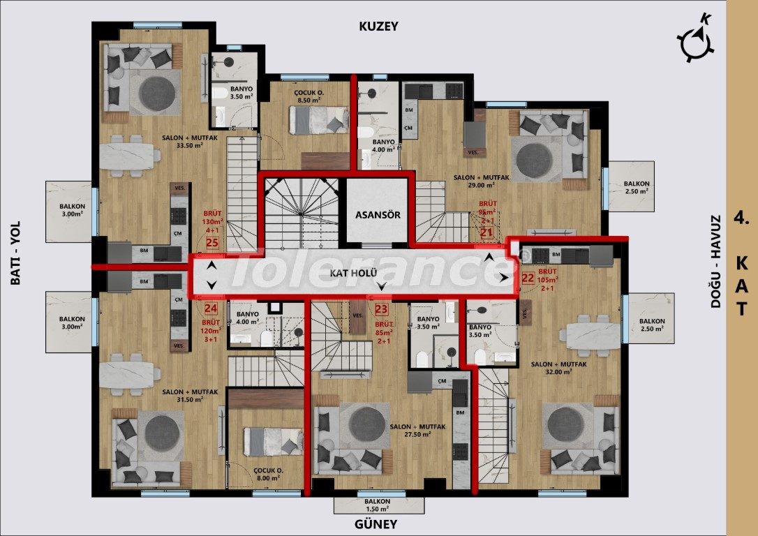 Apartment vom entwickler in Muratpaşa, Antalya pool ratenzahlung - immobilien in der Türkei kaufen - 126158