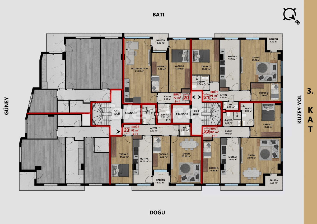 Apartment vom entwickler in Muratpaşa, Antalya ratenzahlung - immobilien in der Türkei kaufen - 127746