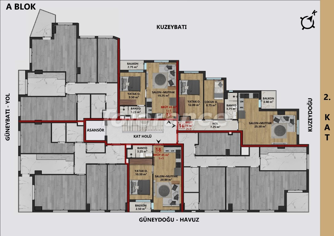 Apartment from the developer in Muratpaşa, Antalya with pool with installment - buy realty in Turkey - 132181