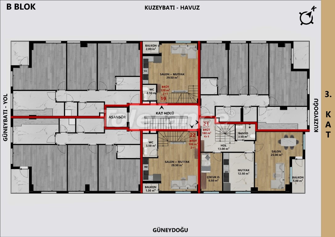 Apartment from the developer in Muratpaşa, Antalya with pool with installment - buy realty in Turkey - 132185