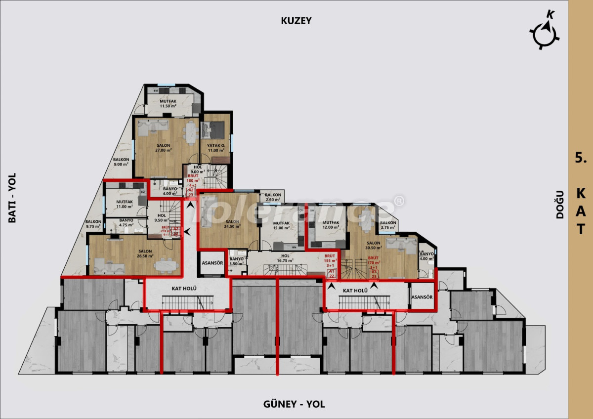 آپارتمان از سازنده که در موراتپاشا, آنتالیا اقساط - خرید ملک در ترکیه - 134328