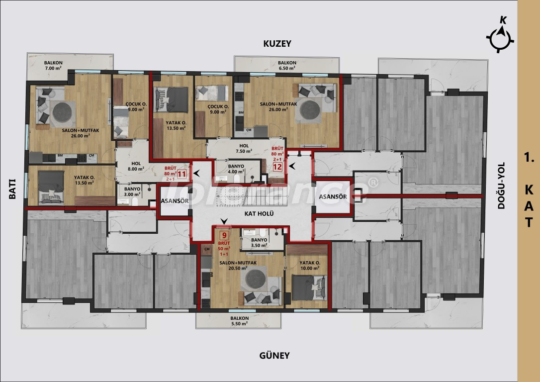 آپارتمان از سازنده که در موراتپاشا, آنتالیا اقساط - خرید ملک در ترکیه - 137373