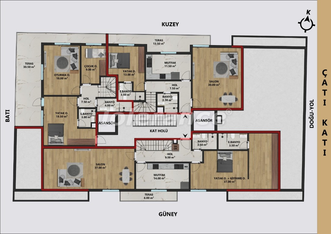 آپارتمان از سازنده که در موراتپاشا, آنتالیا اقساط - خرید ملک در ترکیه - 137377