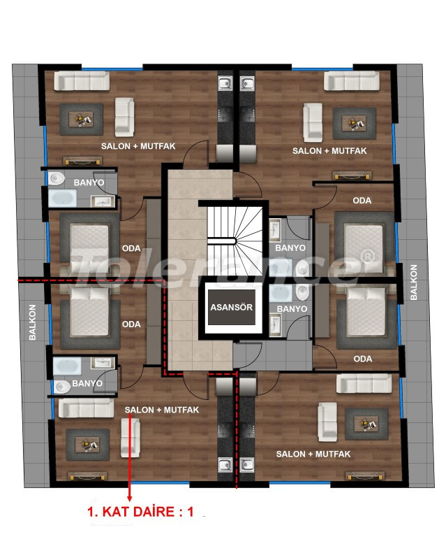 Apartment vom entwickler in Muratpaşa, Antalya ratenzahlung - immobilien in der Türkei kaufen - 140694