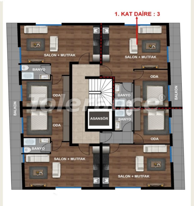 Apartment vom entwickler in Muratpaşa, Antalya ratenzahlung - immobilien in der Türkei kaufen - 140696
