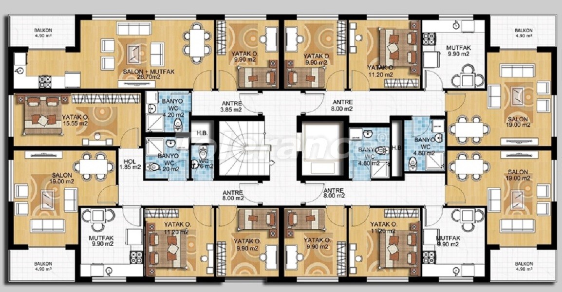 Apartment vom entwickler in Muratpaşa, Antalya pool - immobilien in der Türkei kaufen - 46143