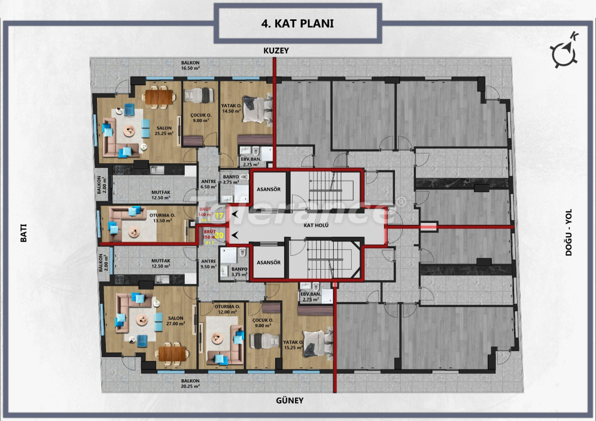 Apartment vom entwickler in Muratpaşa, Antalya ratenzahlung - immobilien in der Türkei kaufen - 95479
