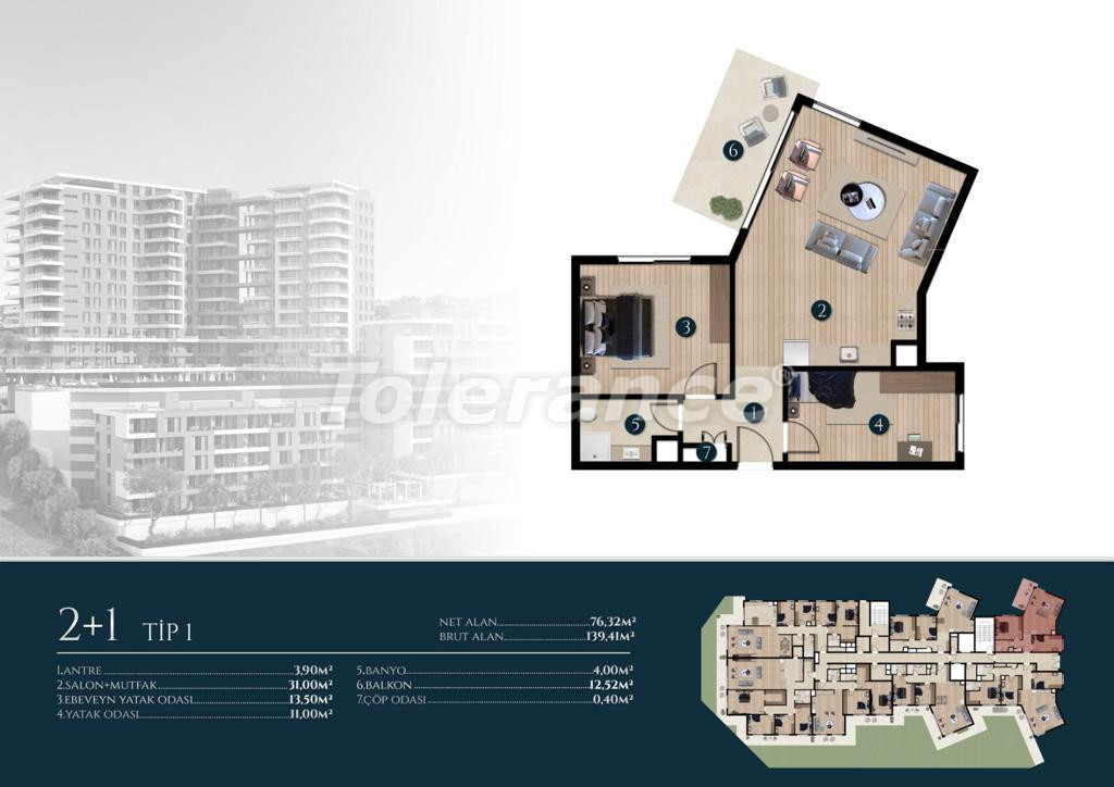 Appartement du développeur еn Narlıdere, Izmir vue sur la mer piscine versement - acheter un bien immobilier en Turquie - 109562