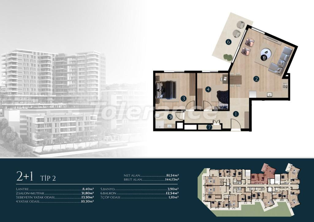 Appartement du développeur еn Narlıdere, Izmir vue sur la mer piscine versement - acheter un bien immobilier en Turquie - 109563