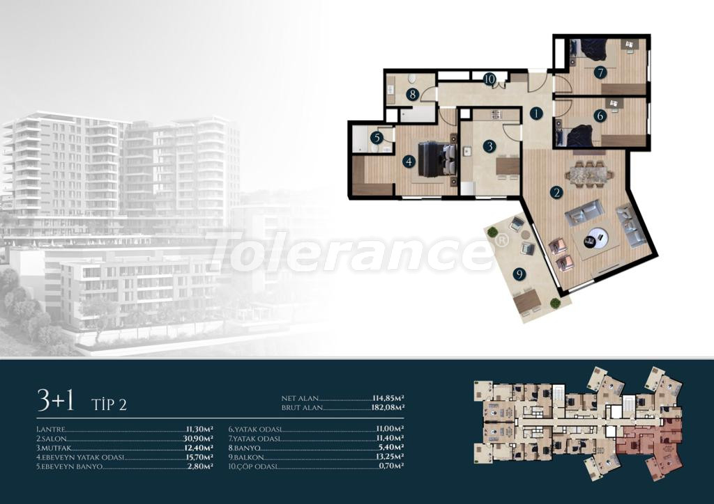 Appartement du développeur еn Narlıdere, Izmir vue sur la mer piscine versement - acheter un bien immobilier en Turquie - 109569