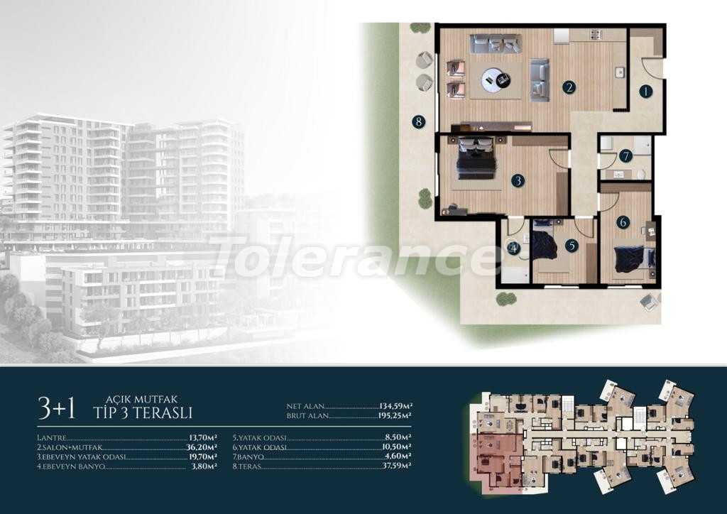 Appartement van de ontwikkelaar in Narlıdere, İzmir zeezicht zwembad afbetaling - onroerend goed kopen in Turkije - 109572