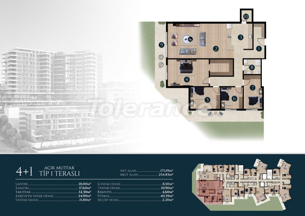 Appartement van de ontwikkelaar in Narlıdere, İzmir zeezicht zwembad afbetaling - onroerend goed kopen in Turkije - 109576