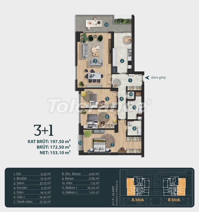 Apartment vom entwickler in Narlıdere, İzmir meeresblick pool - immobilien in der Türkei kaufen - 54069