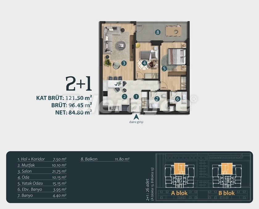 Apartment vom entwickler in Narlıdere, İzmir meeresblick pool - immobilien in der Türkei kaufen - 54070