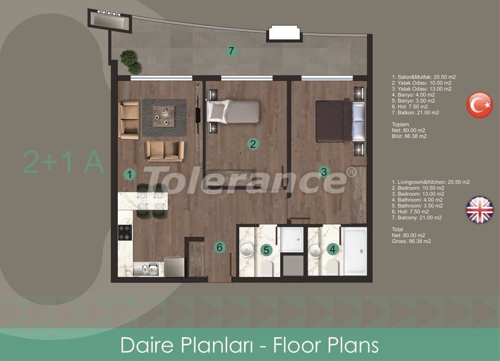 Apartment in Oba, Alanya meeresblick pool - immobilien in der Türkei kaufen - 28718