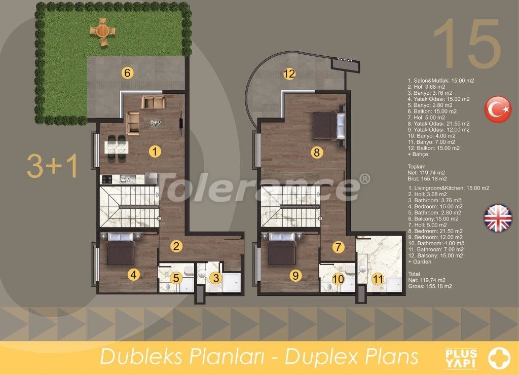 Apartment in Oba, Alanya meeresblick pool - immobilien in der Türkei kaufen - 28724