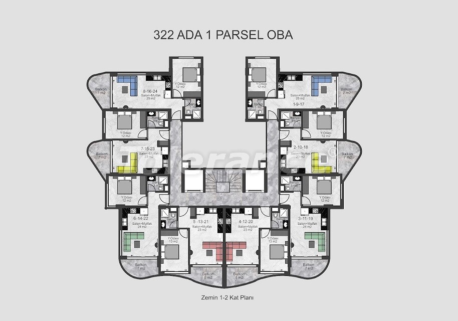 Apartment vom entwickler in Oba, Alanya pool ratenzahlung - immobilien in der Türkei kaufen - 59995
