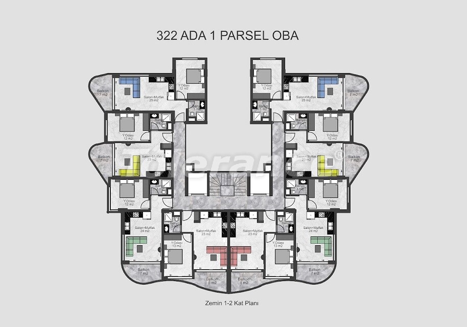 Appartement du développeur еn Oba, Alanya piscine versement - acheter un bien immobilier en Turquie - 59996