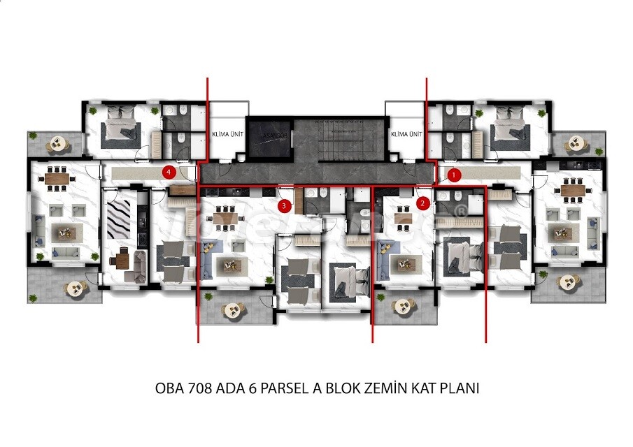 Apartment vom entwickler in Oba, Alanya pool ratenzahlung - immobilien in der Türkei kaufen - 61048