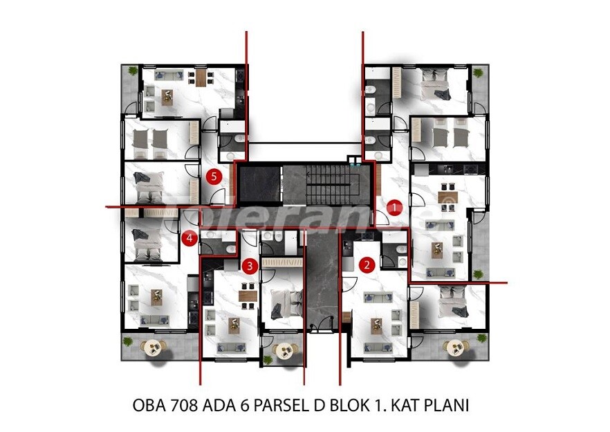 Apartment vom entwickler in Oba, Alanya pool ratenzahlung - immobilien in der Türkei kaufen - 61049