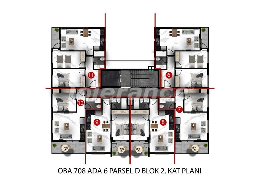 Apartment vom entwickler in Oba, Alanya pool ratenzahlung - immobilien in der Türkei kaufen - 61055