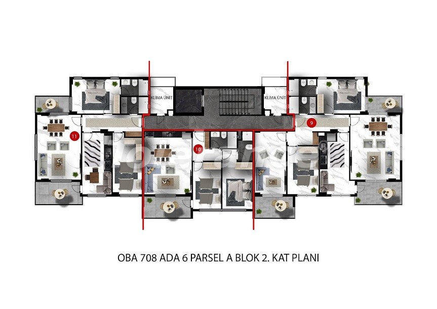 Apartment vom entwickler in Oba, Alanya pool ratenzahlung - immobilien in der Türkei kaufen - 61057