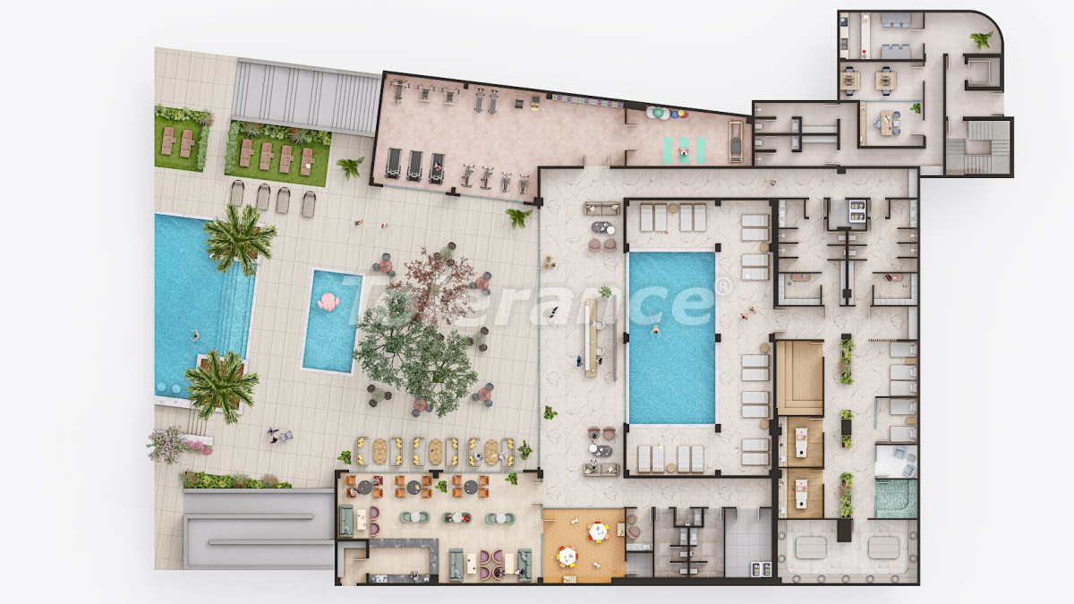 Appartement van de ontwikkelaar in Oba, Alanya zwembad afbetaling - onroerend goed kopen in Turkije - 83693