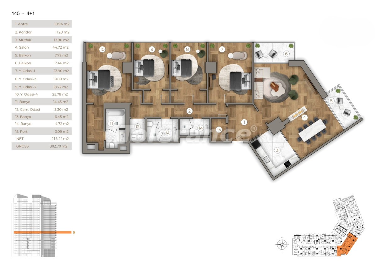 Appartement van de ontwikkelaar in Sarıyer, Istanboel zeezicht zwembad afbetaling - onroerend goed kopen in Turkije - 131813