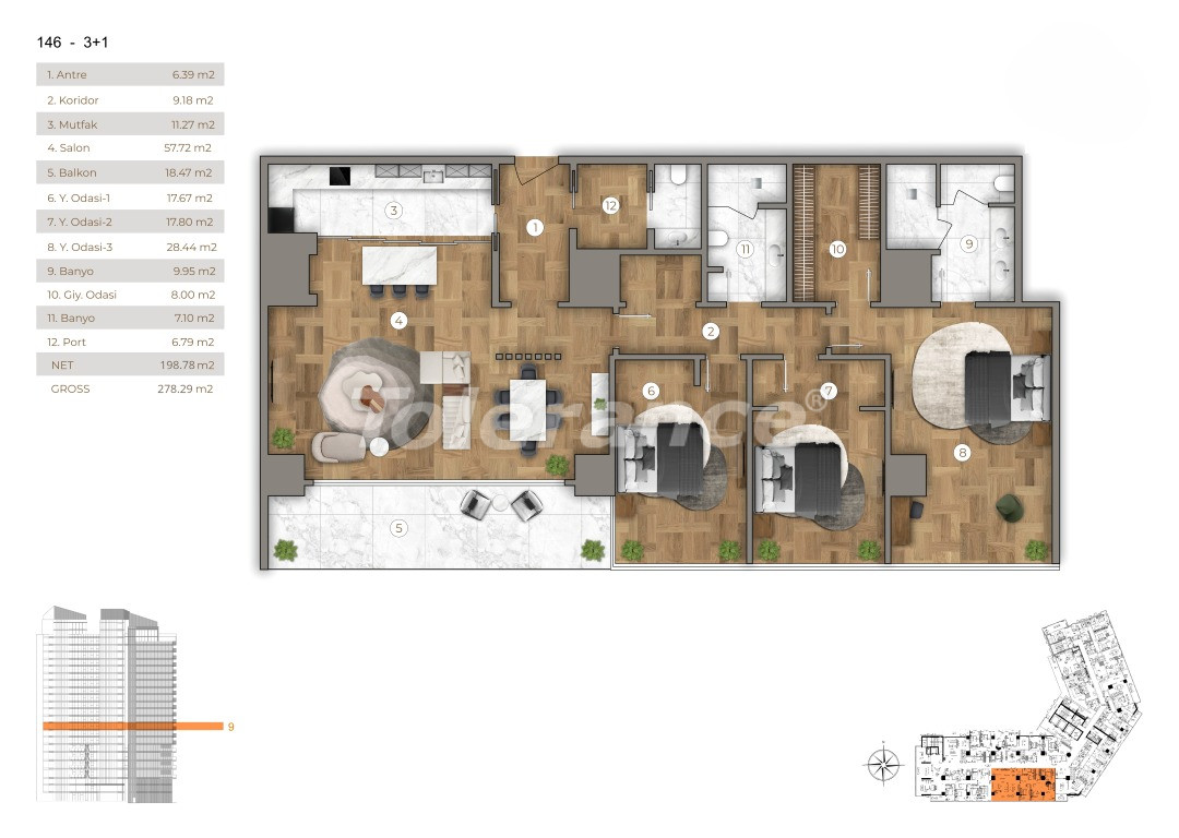Appartement van de ontwikkelaar in Sarıyer, Istanboel zeezicht zwembad afbetaling - onroerend goed kopen in Turkije - 131814